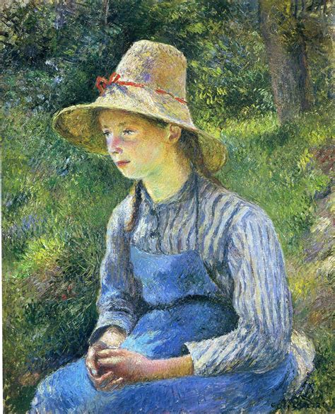 Young Peasant Girl Wearing A Hat 1881 Painting Camille Pissarro Oil