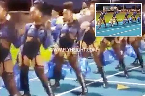 cheerleaders caught up in controversy over lingerie inspired outfits daily star