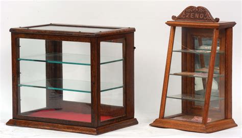 Lot Detail Lot Of 2 Zeno Gum Display Case And Small Oak Display Case