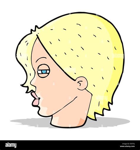 Cartoon Female Face With Narrowed Eyes Stock Vector Image And Art Alamy