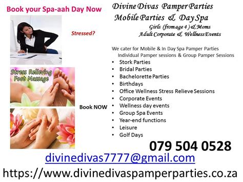 Corporate Wellness And Events Services Divine Divas Pamper Parties Mobile And Day Spa Party