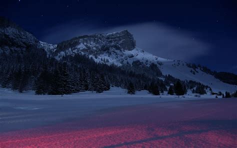 Download Wallpaper 3840x2400 Mountains Night Winter Snow Landscape France 4k Ultra Hd 1610