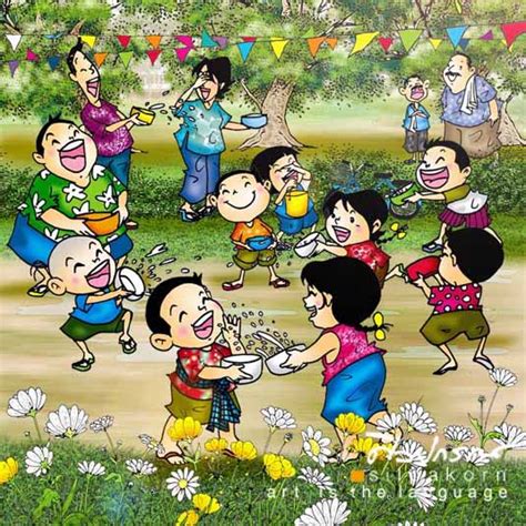 จุรินทร์ เขียนการ์ตูนอวยพรคนไทยวันสงกรานต์ ขอให้ปลอดจากภัยโควิด เชื่อมั่นเราจะผ่านสถานการณ์นี้ไปด้วยกัน นที่ 13 เมษายน. การ์ตูนสงกรานต์