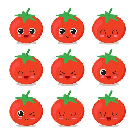 Tomato Character Collection 1040181 Vector Art At Vecteezy