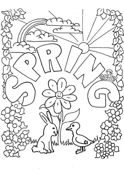 Flowers, showers, kids and more spring pictures and sheets to color. Spring Coloring Pages - Best Coloring Pages For Kids