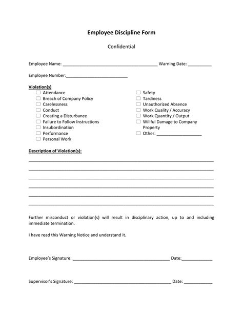 Employee Discipline Form Fill Out Sign Online And Download Pdf