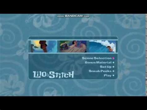 This actually one of the better disney films that came out in the earlier 2000s at the time when the new disney movies were not as goods as earlier 90s was. Disney 2002, Lilo and Stitch - 2002 DVD (Main Menu) - YouTube