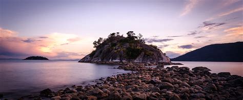Island Surrounded By Body Of Water During Daytime Whytecliff Park Hd