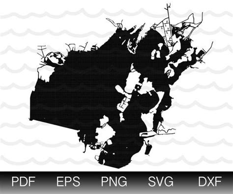 Indian Lake Ohio Map Shape Instant Download Eps Svg Dxf Lake Etsy