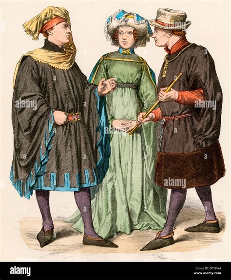 Citizens Of Holland Late 1400s Hand Colored Print Stock Photo Alamy