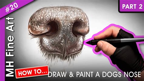 Draw the bridge, nose tip and philtrum. How To Draw and Paint A Dog Nose - Part 2 - #StaySafe and ...