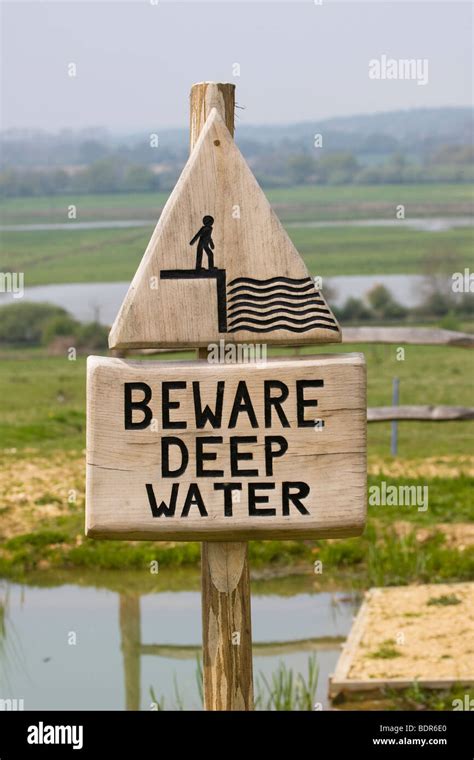Danger Deep Water Sign Stock Photo Alamy