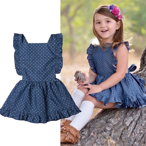 Toddler Kids Girl Dot Dress Clothes Summer Fashion Ruffle Sleeveless
