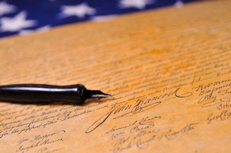 John Hancocks Famous Signature On The Declaration Of Independence