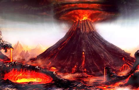 gambar ilustrasi bencana alam gunung meletus hilustrasi