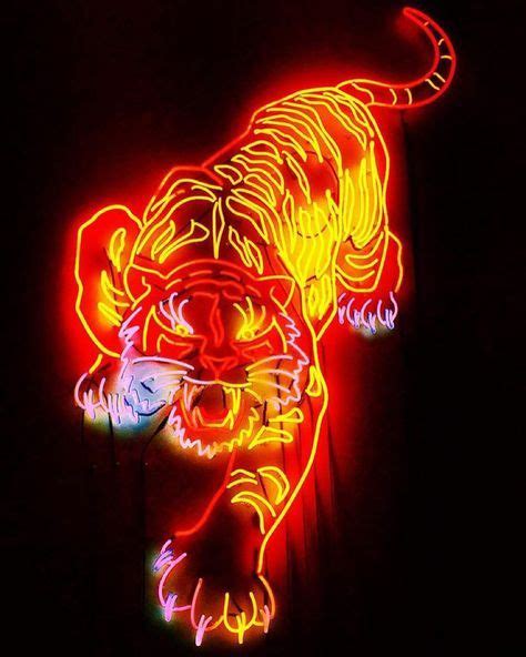 Neon El Tigre Neon Electricity Art Strange Photos
