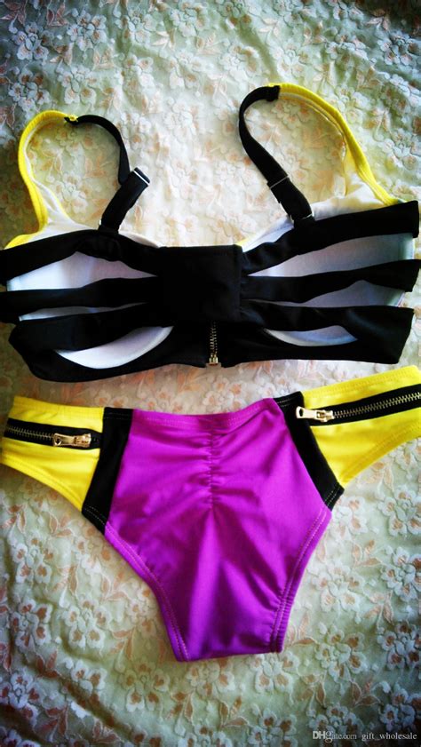 2020 2015 New Brand Swimwear For Women Split Zipper Sexy Bikini With