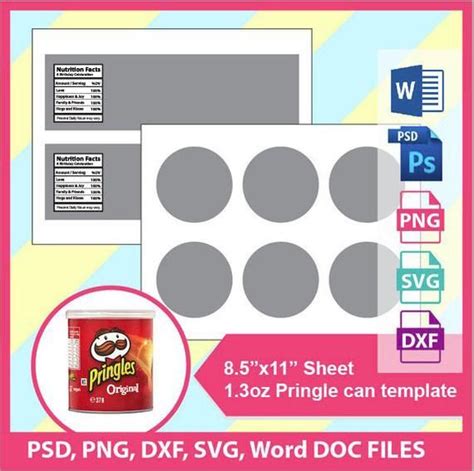 13oz Pringle Can Wrapper Template Pringle Template Psd Png Etsy In