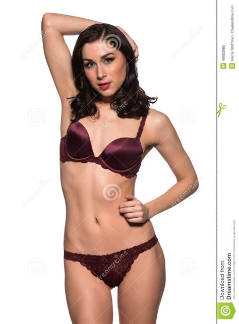 Purple Lingerie Stock Image Image Of Lovely Slim Girl