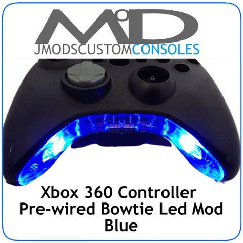 Xbox 360 Pre Wired Controller Bowtie Mic Piece Led Mod Blue Ebay