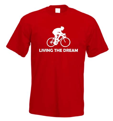 Living The Dream Cycling T Shirt Free Uk Pandp Funny Push Bike Tee Cycle