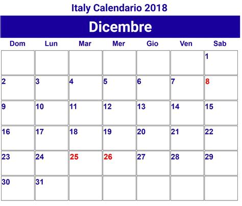 Calendario Dicembre 2018 Da Stampare Calendario Dicembre 2018 Da Stampare
