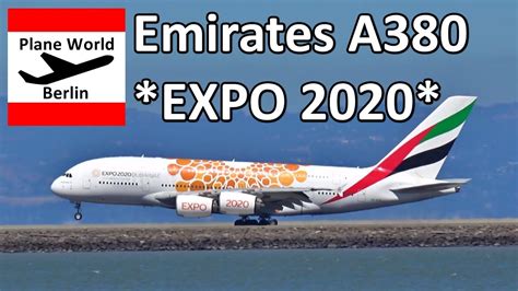 Emirates Airbus A380 Expo 2020 Dubai Landing In San Francisco Airport