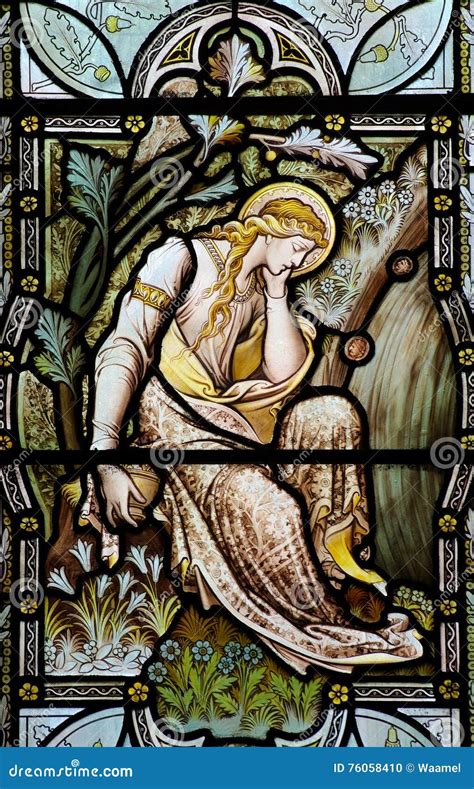 Mary Magdalene In Stained Glass Stock Photo Image Of Glass Magdalene