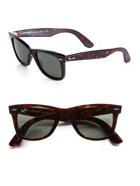 Ray Ban Classic Square Wayfarer Sunglasses In Brown Lyst