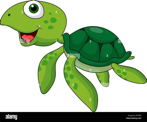Cute Dibujos Animados De Tortugas Marinas Imagen Vector De Stock Alamy