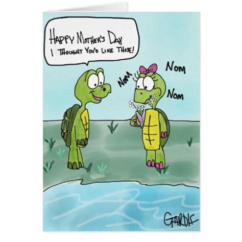 Mothers Day Card Turtle Loves His Mother Turtle Love Love Him Cards