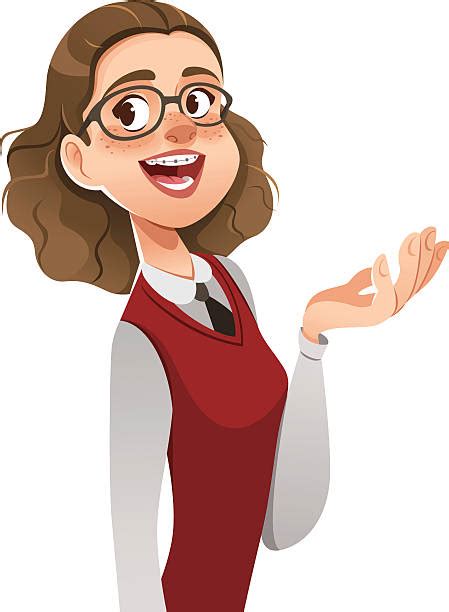 Clever Girl Glasses Pic Illustrations Royalty Free Vector Graphics