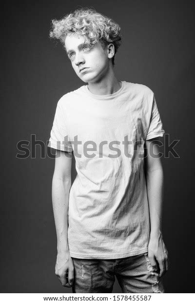 Skinny Young Man Curly Hair Black Stock Photo 1578455587 Shutterstock