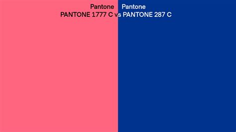 Pantone 1777 C Vs Pantone 287 C Side By Side Comparison
