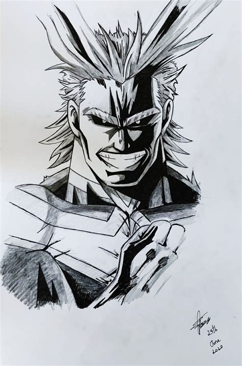 All Might In Pencil Done By Me Rbokunoheroacademia