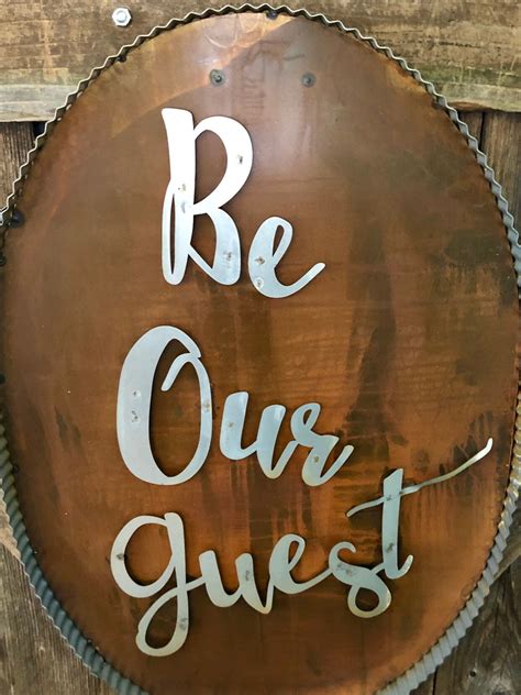 Be Our Guest Farmhouse Metal Sign Round Top Collection Sign Be Our