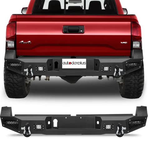 Powder Coated Steel Rear Bumper W Led Lights For Toyota Tacoma 2016