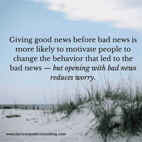 Good News Or Bad News First Horizon Peak Blog