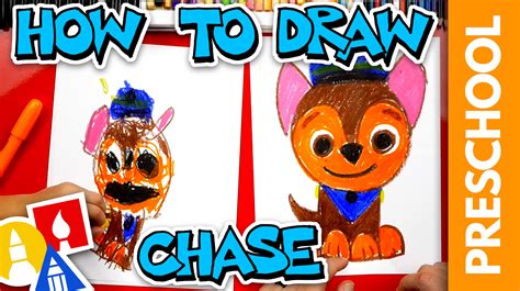 How To Draw Chase From Paw Patrol Preschool Art For