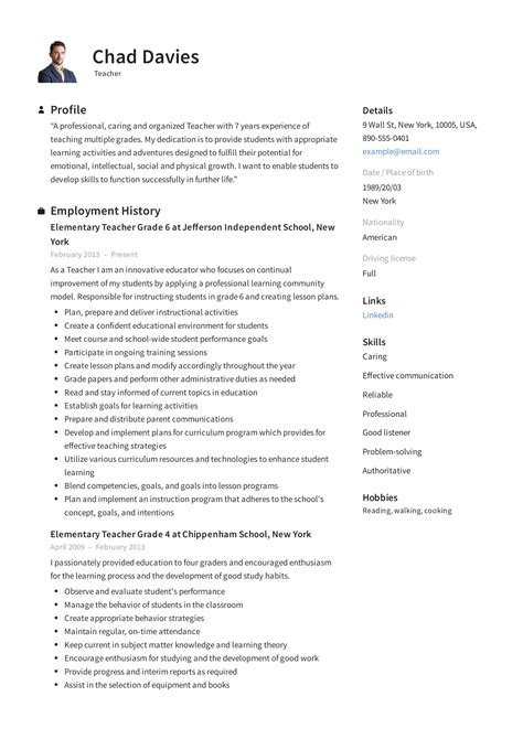 Teacher Resume And Writing Guide 12 Samples Pdf 2019