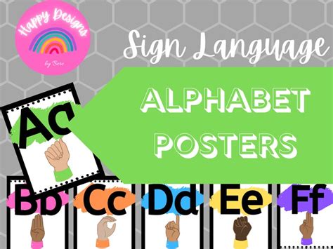 Sign Language Alphabet Posters Classroom Decor Pdf File Etsy