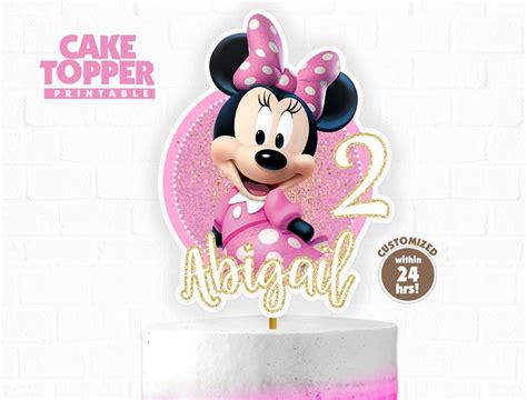 Minnie Mouse Cake Topper Pink Minnie Mouse Birthday Cake Etsy Canada