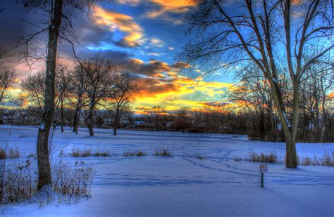 Winter Sunset In Madison Wisconsin Image Free Stock Photo Public