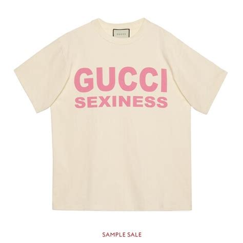 White Gucci Sexiness Print Oversize T Shirt Gucci Us