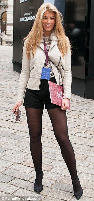 amy willerton wears tiny black shorts and tights as she attends mands sexy outfits lovely