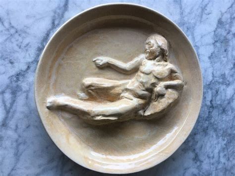Naked Man Platter Bas Relief Figure Sculpture Wall Plate Male Etsy