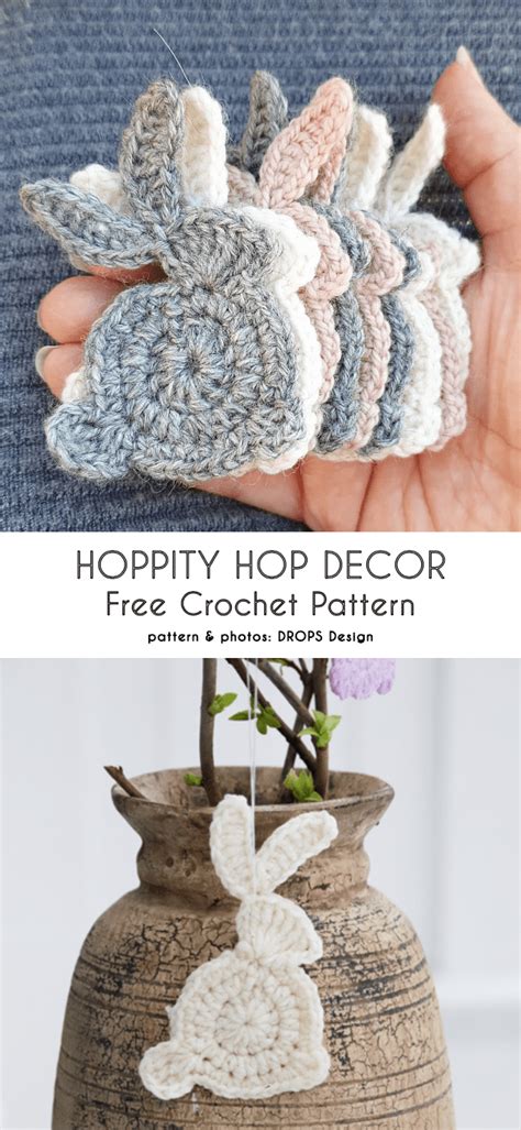 Quick Bunny Applique Free Crochet Patterns | Easter crochet patterns ...