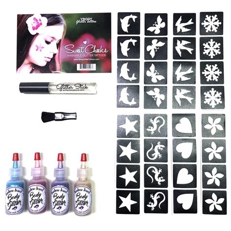This can be found in an inmate's desk or by crafting. Sweet Cheeks Kit: 32 Cheek Glitter Tattoo Stencils