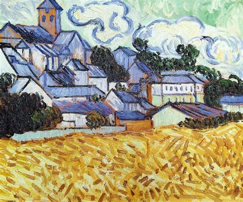 Van Gogh View Of Auvers With Church 1890 Hand Painted Reproduction Art