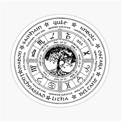 Tree Of Life Sticker Witchy Sticker Pagan Wiccan Witch Round Vinyl Stickers Laptop Decals